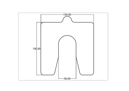 1.0mm Precut Slotted Shim 150x150 Slot 50mm Pack of 10